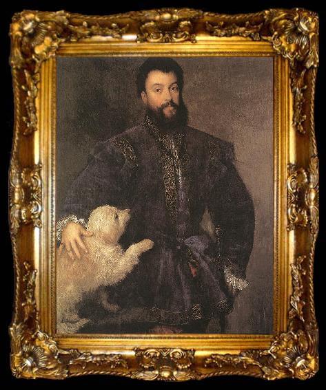 framed  TIZIANO Vecellio Federigo Gonzaga, Duke of Mantua r, ta009-2